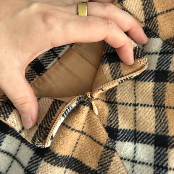 Tan and Cream/Beige Plaid Skirt - Picture 5 of 5